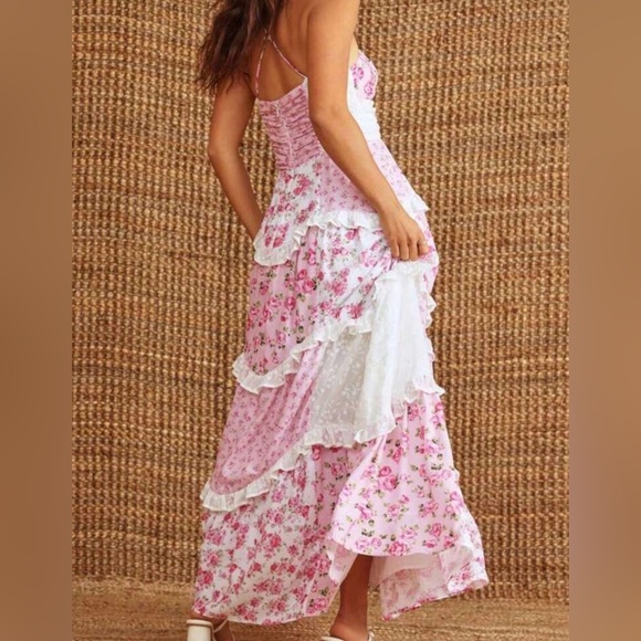 ALTAR’D STATE Chic Pink and White Floral Maxi Dress - Picture 2 of 11